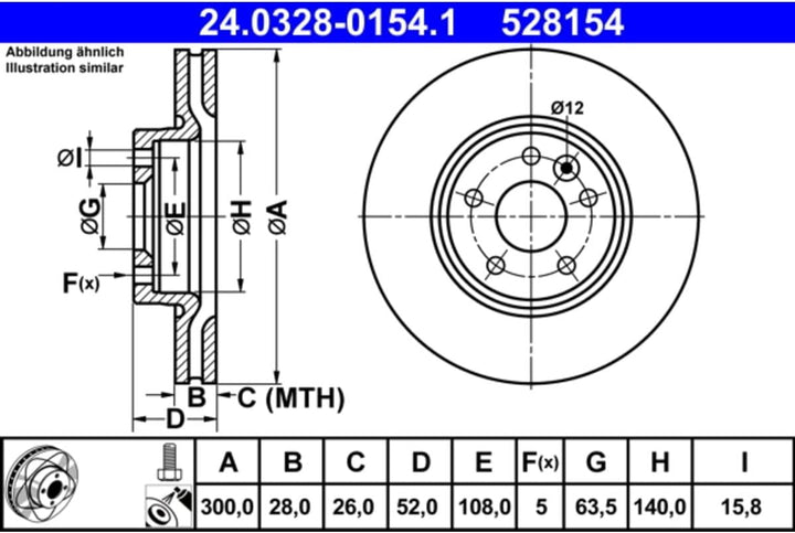 ATE 24.0328-0154.1 Bremsscheibe
