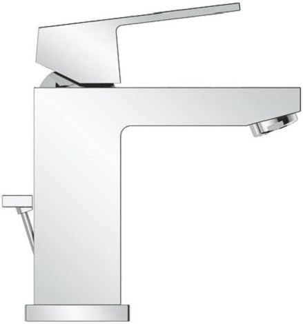 GROHE Eurocube Einhand-Waschtischbatterie, mit Energieparfunktion 2339000E, Silber Small Ablaufgarni