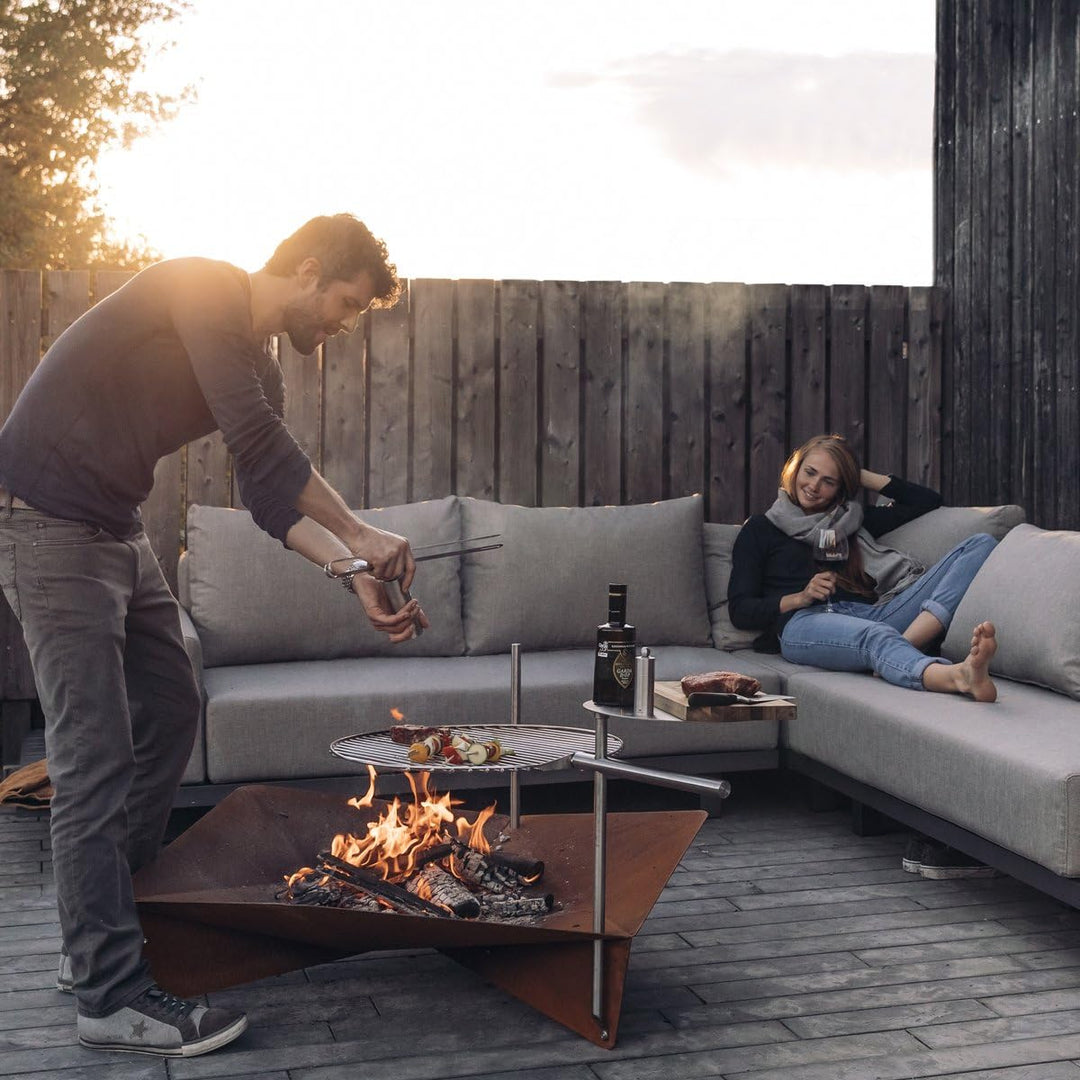 höfats - TRIPLE Grillrost 55 - verwandelt TRIPLE Feuerschale in einen Grill - höhenverstellbar und s