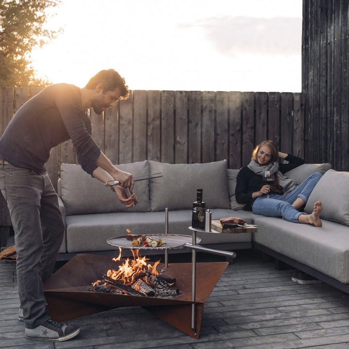 höfats - TRIPLE Grillrost 55 - verwandelt TRIPLE Feuerschale in einen Grill - höhenverstellbar und s