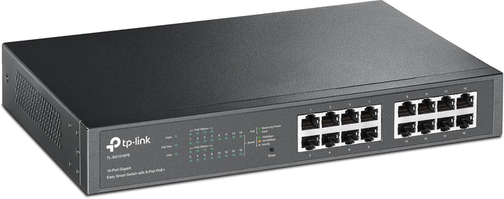 TP-Link TL-SG1016PE 16-Port Gigabit Easy Smart Switch mit 8-Port PoE+, bis zu 30 W pro Port und 150
