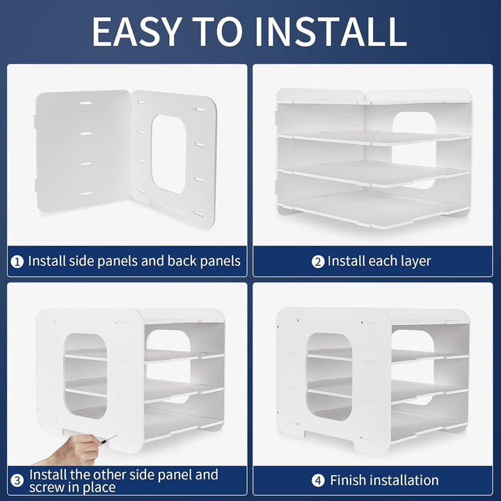 Schreibtisch-Organizer, Briefablage, Dokumentenhalter, A4-Papierablage, für Zuhause, Büro, Schule, 4