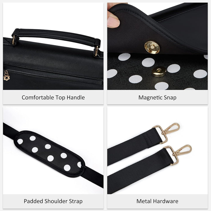 ECOSUSI Aktentasche Damen Laptoptasche 15,6 Zoll Mit Laptopfach Aktenkoffer Ledertasche zum Umhängen