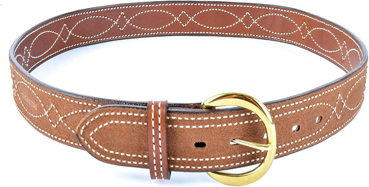 Bianchi® B9 Wendegürtel mit Ziernähten, Premium-Leder, braun, 45 mm