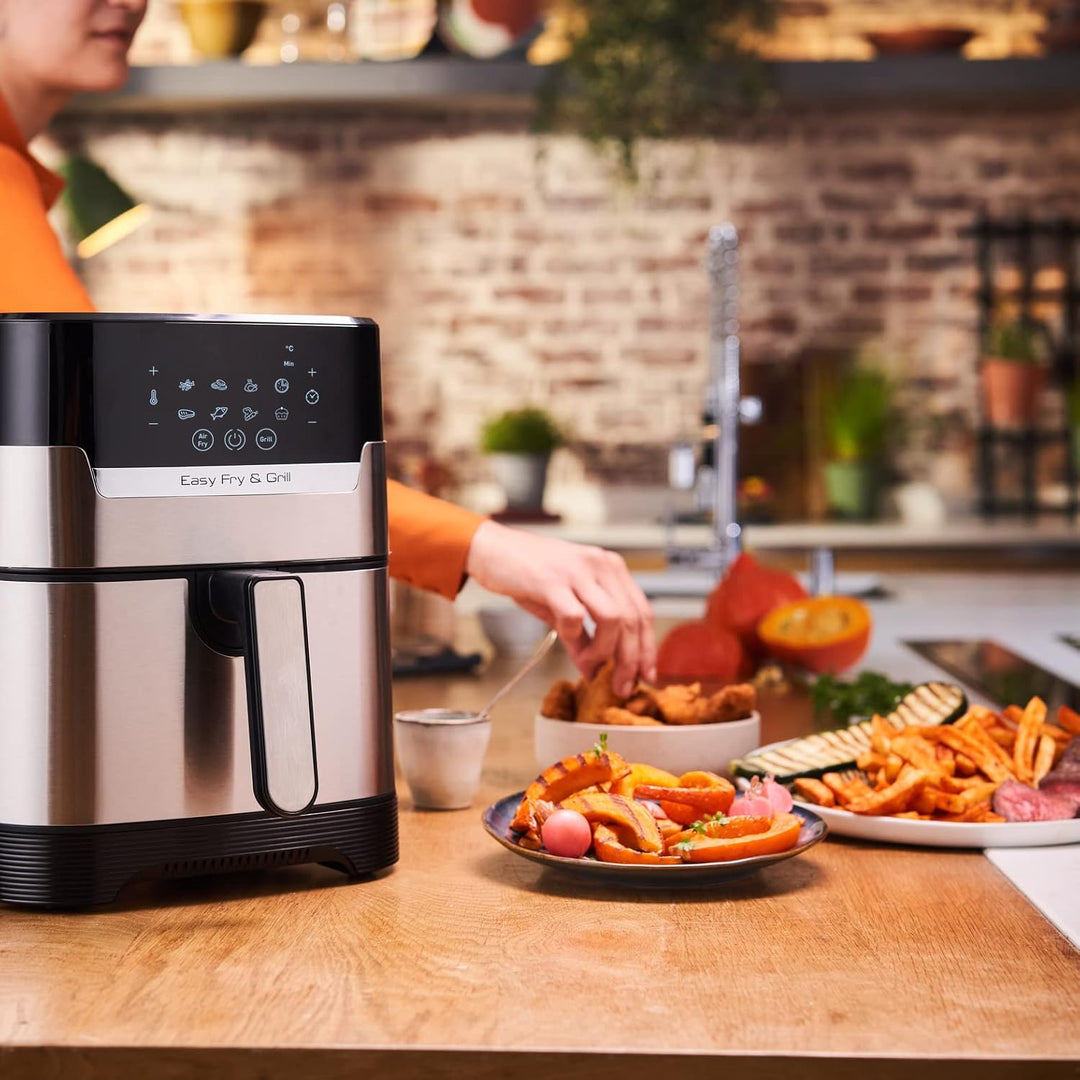Moulinex Easy Fry & Grill 4,2 L EZ505D Luftfritteuse ohne Öl 2 in 1 zum Braten oder Grillen, Digital