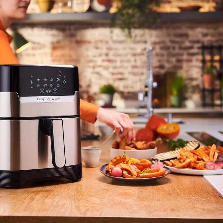 Moulinex Easy Fry & Grill 4,2 L EZ505D Luftfritteuse ohne Öl 2 in 1 zum Braten oder Grillen, Digital