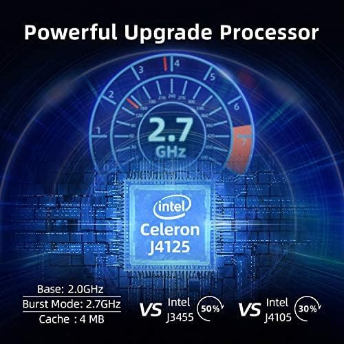 AWOW Mini PC Wi-10 Pro,Celeron J4125 mit 8GB DDR4/ NVMe M.2 256GB SSD 4K@60Hz, AK41 Desktopcomputer