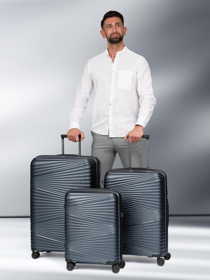 Pactastic Collection 02 Ultra leicht Hartschalen Koffer-Set 3-teilig | Robustes Polypropylen Materia