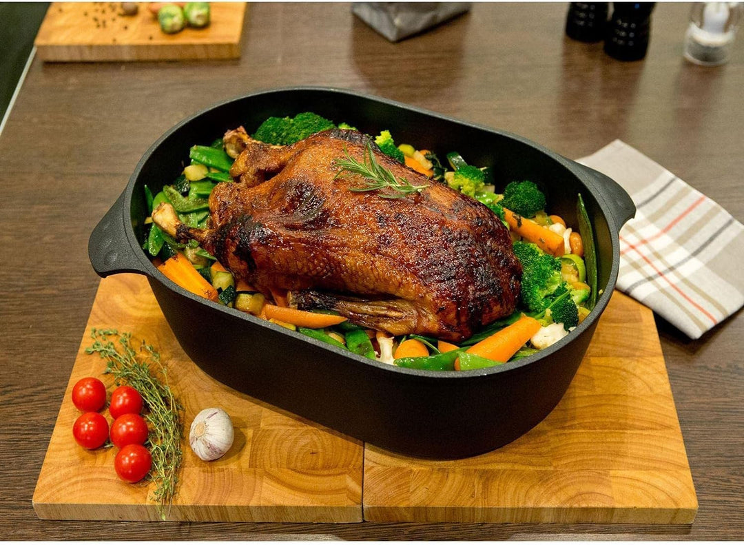 Eurolux Universal Bräter Induktion Set mit Deckel 40 x 27 cm - grosser induktionsgeeigneter XL Jumbo