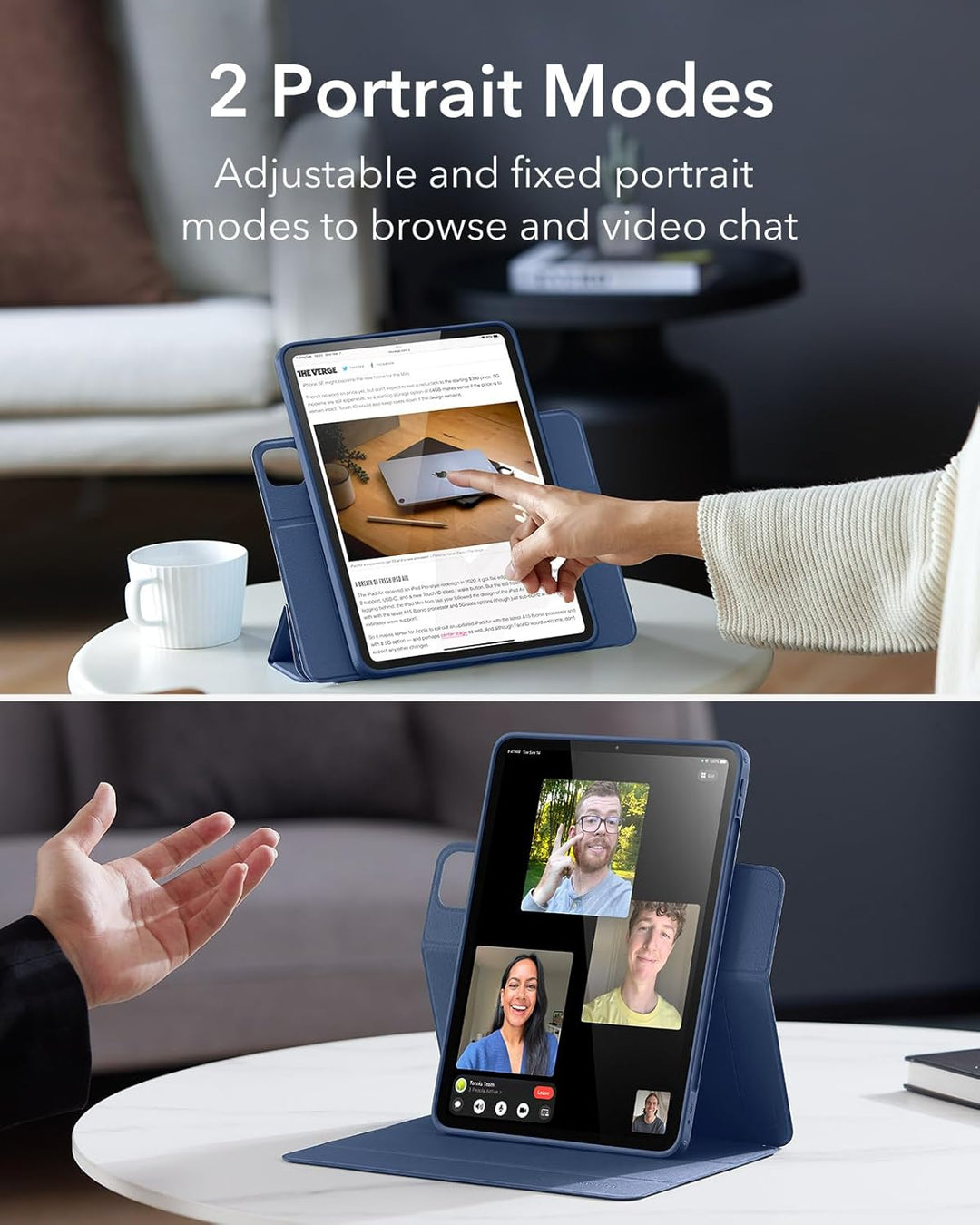 ESR für iPad Pro 13 Hülle, 13 Zoll iPad Pro 2024 Hülle mit Stifthalter, abnehmbare Magnetabdeckung,
