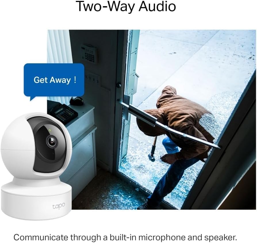 Tapo TP-Link C212 360° WLAN Überwachungskamera, Ethernet/Wi-Fi-Anschluss,2K Auflösung, Bewegungsverf