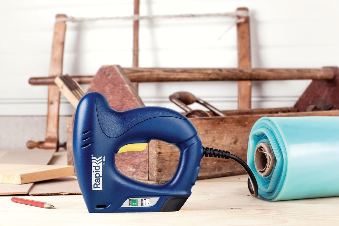 Rapid Elektrotacker E-tac, Tacker für Holz und Folien, Leicht, für Klammern Typ 140, 6-14mm und Näge