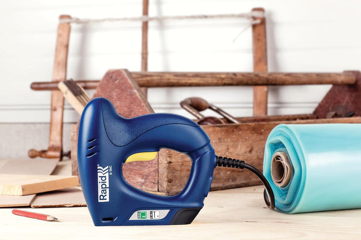 Rapid Elektrotacker E-tac, Tacker für Holz und Folien, Leicht, für Klammern Typ 140, 6-14mm und Näge