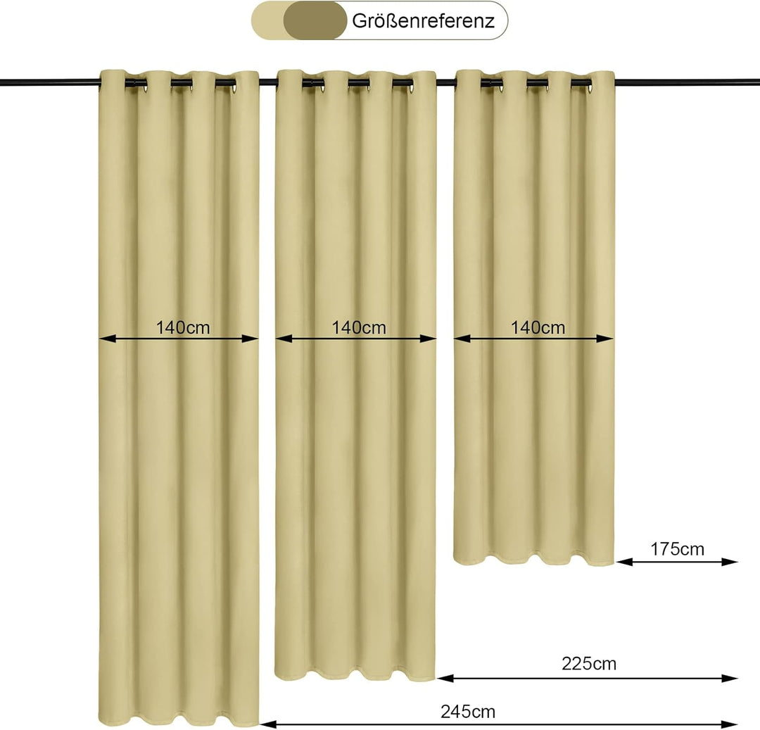 WOLTU Verdunklungsvorhang Blickdicht Gardinen mit Γsen Thermovorhang KΓ€lteschutz WΓ€rmeschutzvorhang