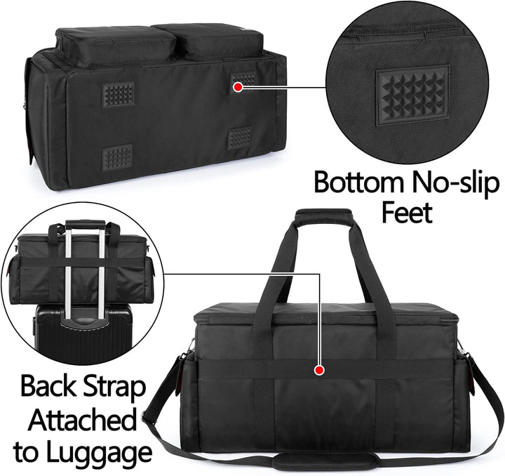 Trunab DJ Tasche, Kabel Organizer Tasche mit Abnehmbarem Gepolstertem Boden und 9 Trennwänden, Trage