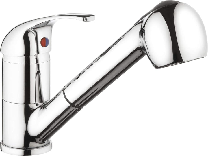 Cornat Spültisch-Einhebelarmatur "Leon" - Hochwertiger Messingkörper - verchromt - Ausziehbare Schla