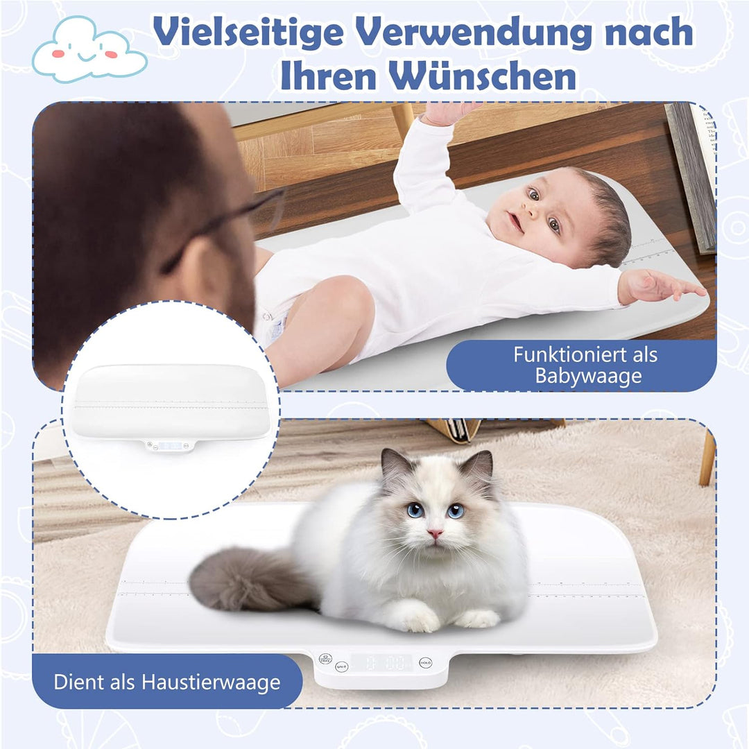 COSTWAY Babywaage Digtal, multifunktionale Kinderwaage bis 30kg Tragkraft, SĂ€uglingswaage Stillwaage