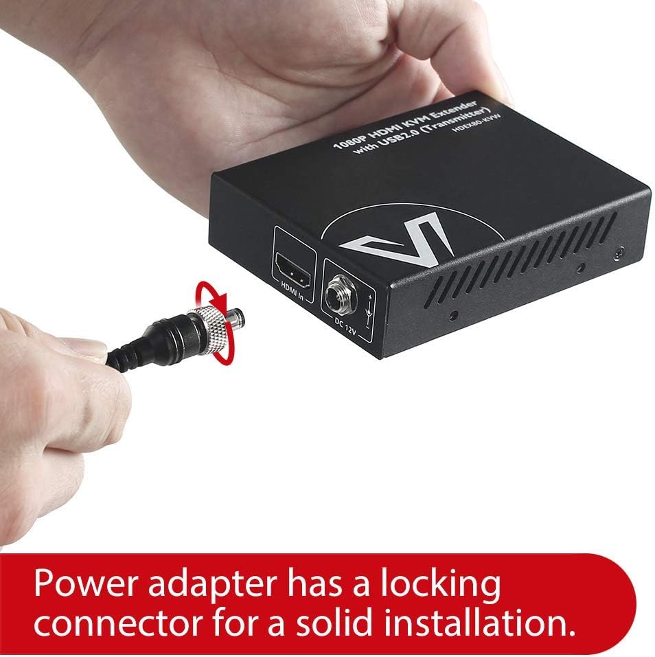 AV Access USB HDMI KVM Extender, 1080P@60Hz bis 80m/260ft über Cat5e/6, 2 USB2.0 Ports für Computer,