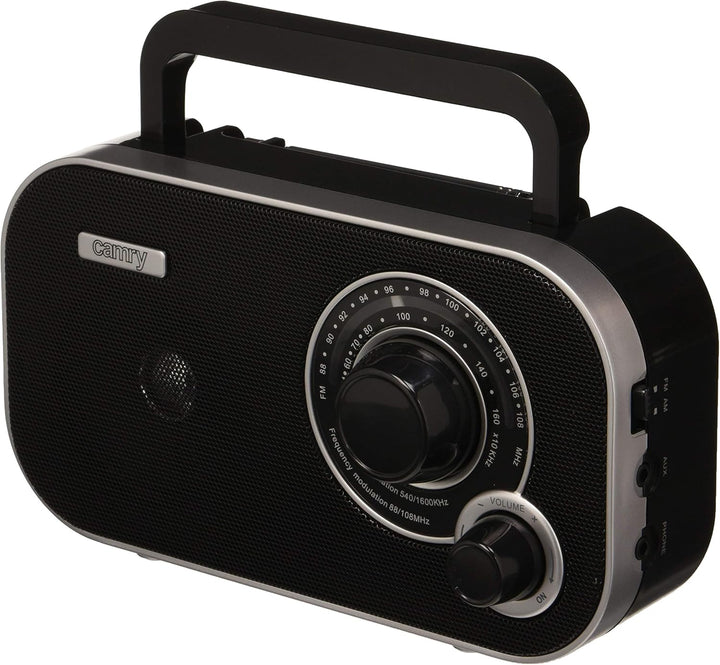 Tragbares Stereo Radio mit AUX IN und Kopfhöreranschluss Küchenradio (Schwarz), Schwarz