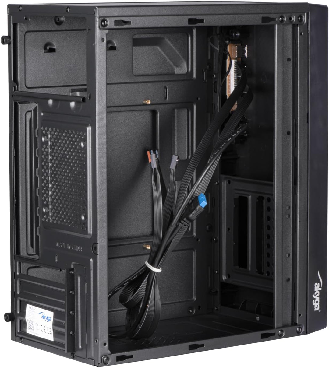 Micro ATX Akyga AK35BK Gehäuse 2X USB 2.0 schwarz ohne PSU
