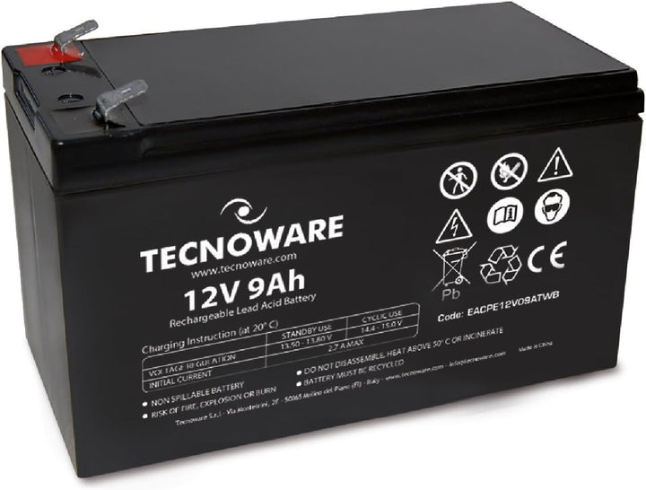 Tecnoware Power Systems - Ersatzbatterie für USV, Videoüberwachungs- und Alarmsysteme, 12V Spannung,