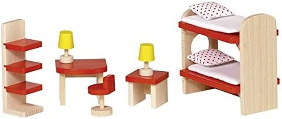 Goki 51719 Puppenmöbel Kinderzimmer, Basic, Natur, Small