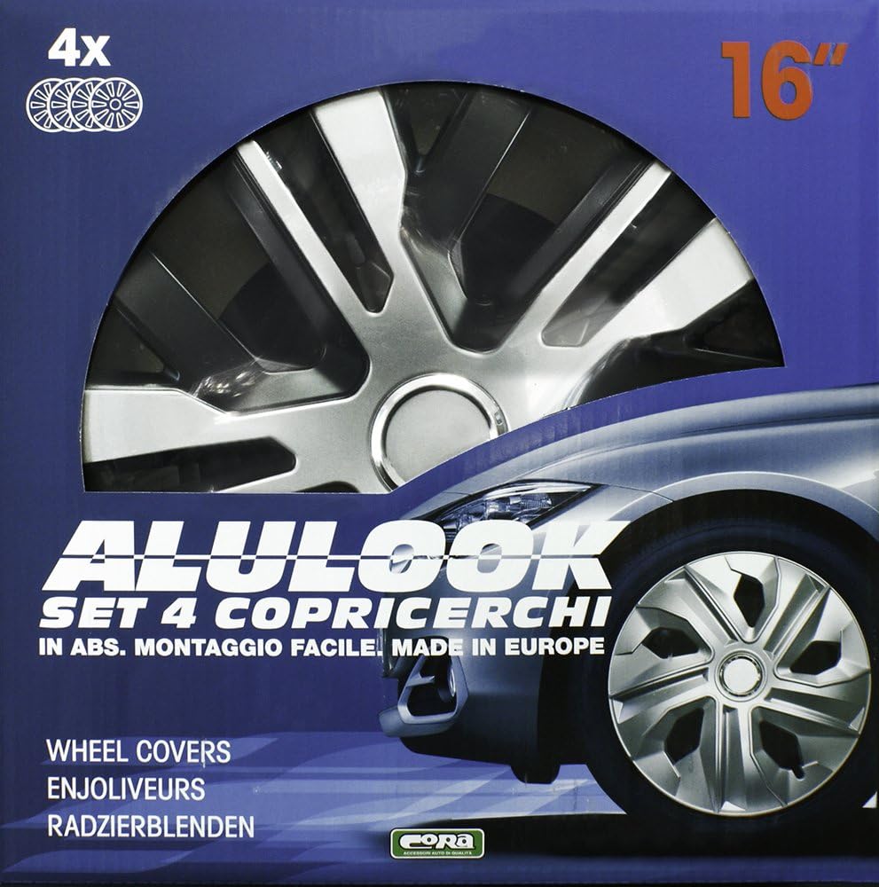 Cora Alulook Raven Mix 41446 Radzierblenden, 16 Zoll, 4 Stück im Set, 16 Zoll