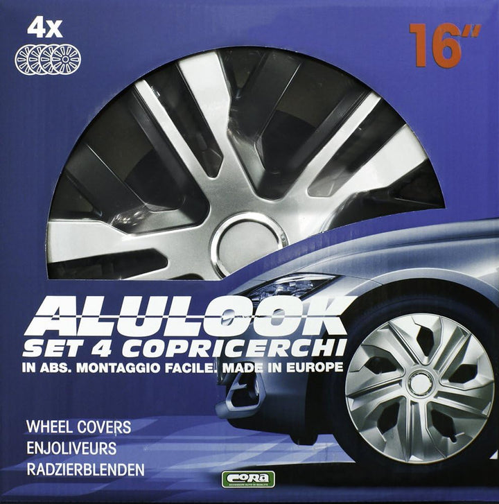 Cora Alulook Raven Mix 41446 Radzierblenden, 16 Zoll, 4 Stück im Set, 16 Zoll