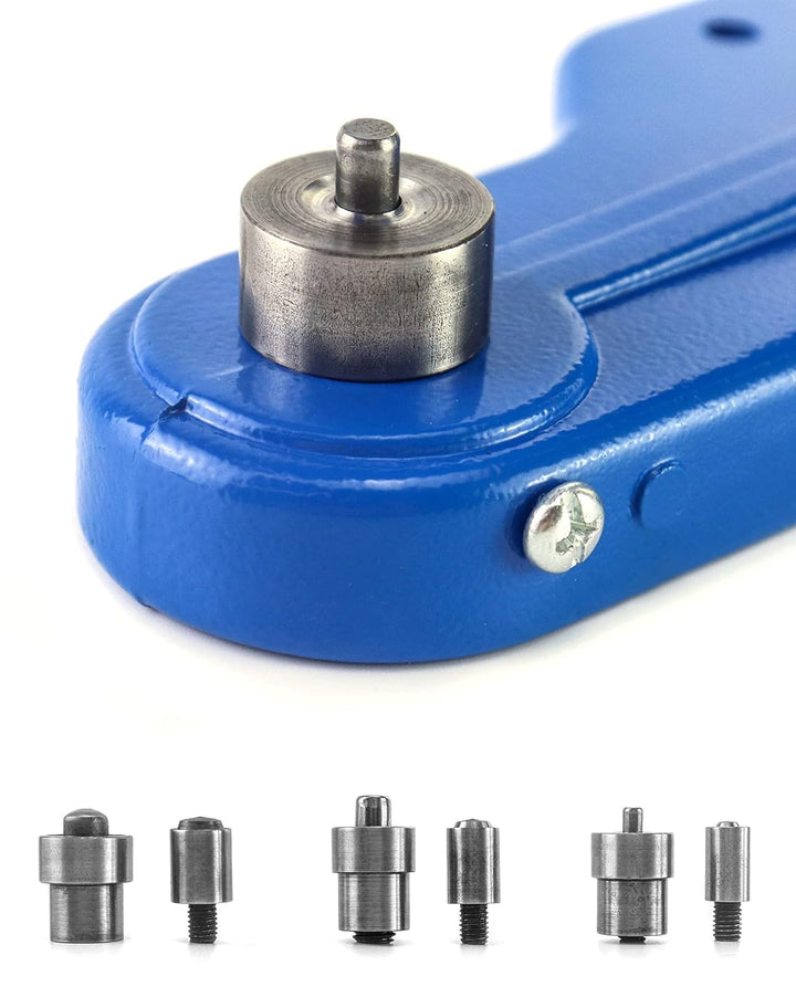 QWORK Ösenpresse Set, Handpresse Ösenmaschine Ösenzange Set Punch Tool Kit, mit 3 Stanzformen (6/10/