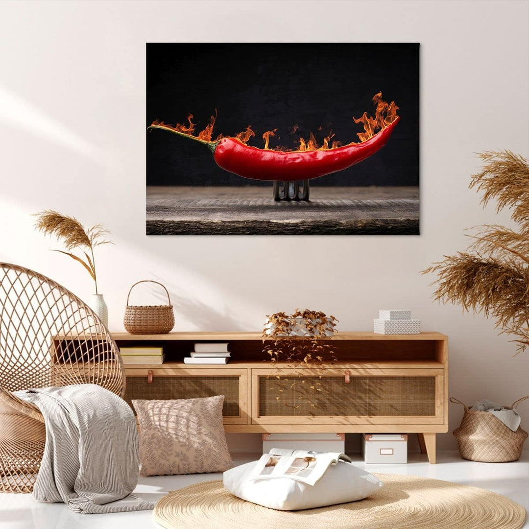 Bilder auf Leinwand 100x70cm Leinwandbild Chili Paprika Bio Landwirtschaft Gross Wanddeko Bild Schla