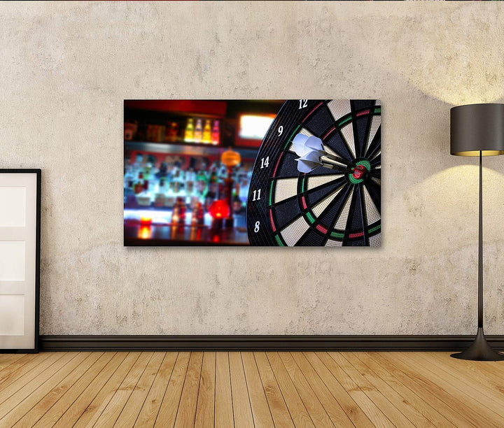 islandburner Bild auf Leinwand Darts Bilder Wandbilder Poster Leinwand 100x57cm, Leinwand 100x57cm