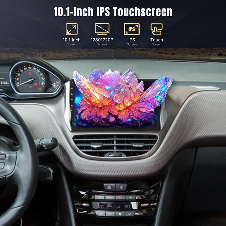 Podofo Carplay Autoradio für Peugeot 208/2008 2012-2018, Android 2G+64G HiFi, 10" Touchscreen Androi