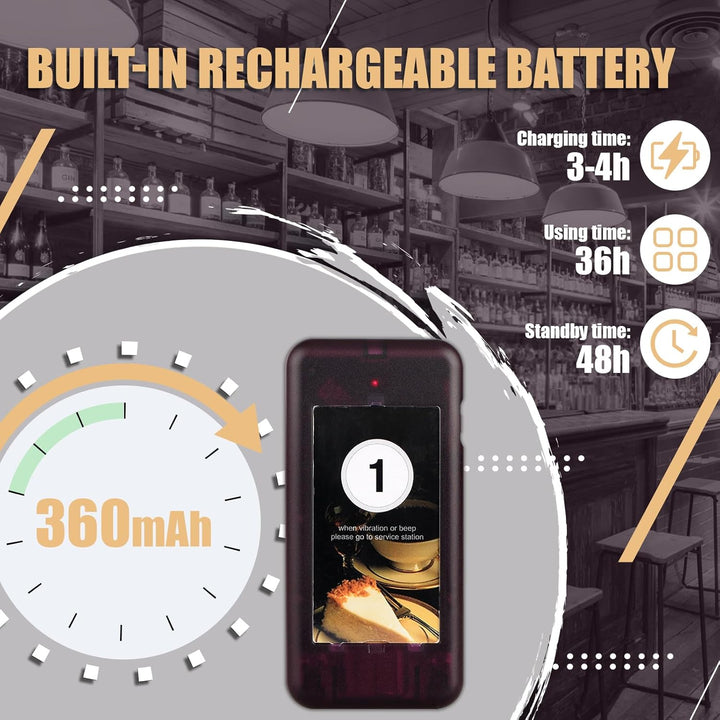 Retekess T111 Restaurant Pager System, 3 Aufforderungsmodi, Zweireihige Tastenrufe, 500 m Lange Dist