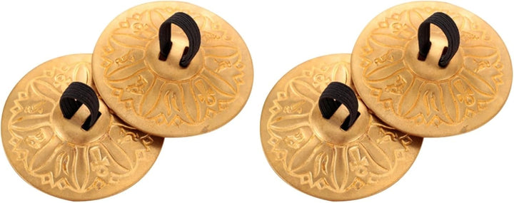 Amosfun 2 Paar Fingerbecken Kupfer Zills FüR Bauchtanz Und Kinderpartys, Goldene Fingerzimbeln Mit G