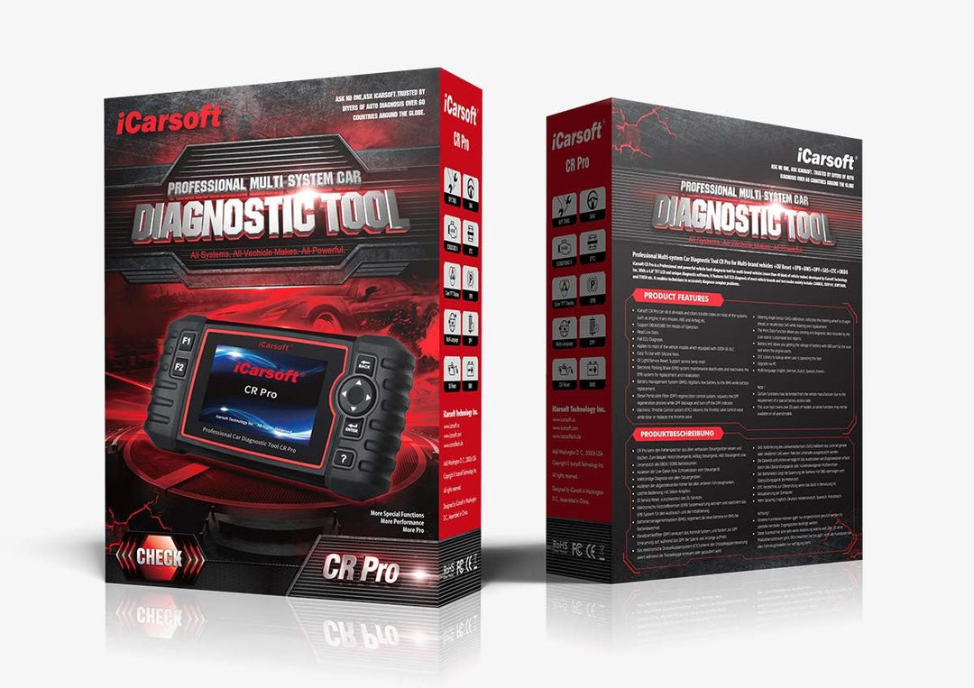 iCarsoft CR Pro Professional Multi-System Multi-Brand KFZ Diagnosegerät Scanner inkl. Batterietester