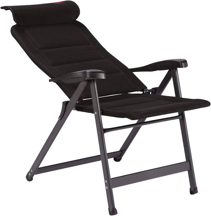 Crespo Gartenstuhl AP 240 Air Deluxe Compact Camping Liege Stuhl Klappstuhl Alu Schwarz, Schwarz