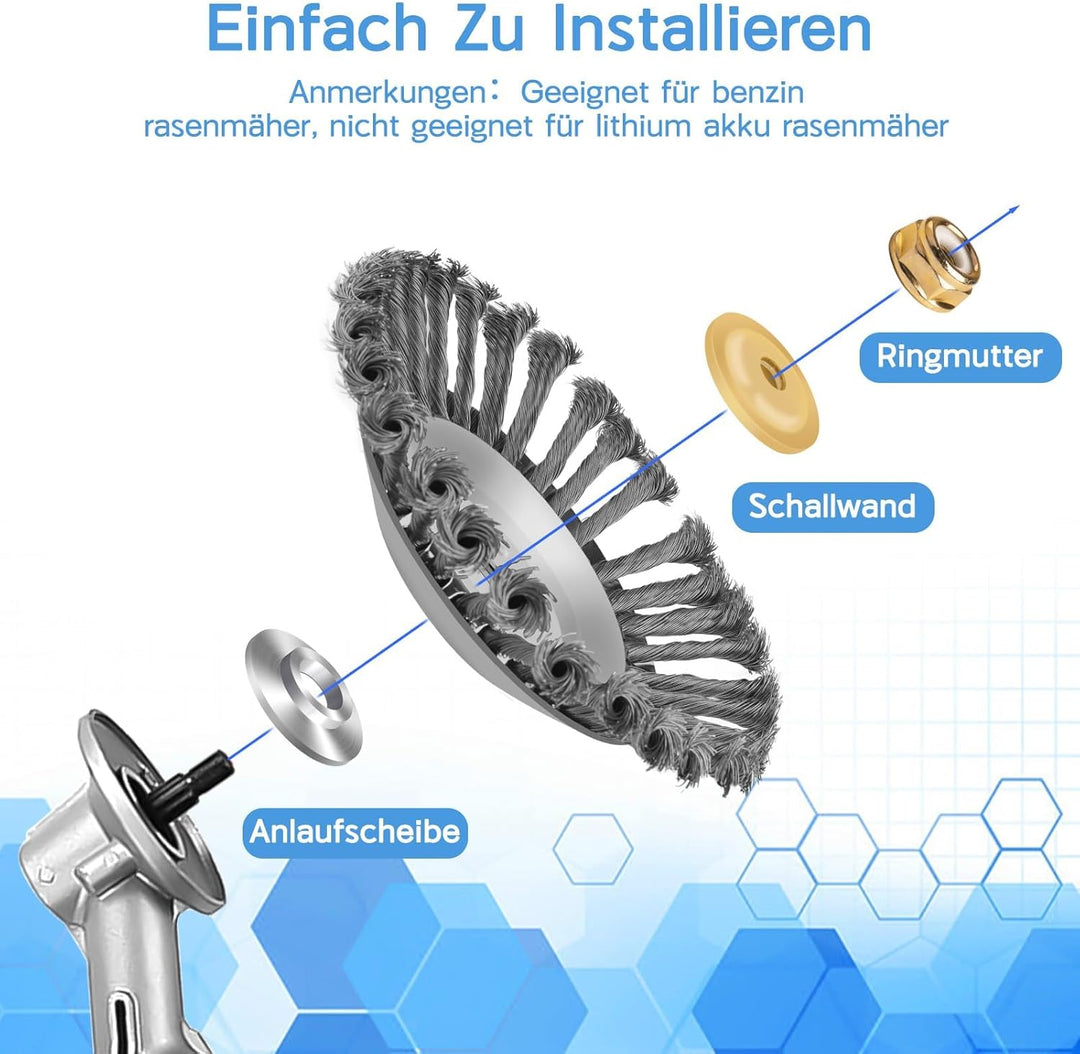 Lvelfe Professional Unkrautbürste, Unkrautbürste Freischneider mit 25.4 mm Durchmesser, Hochwertige