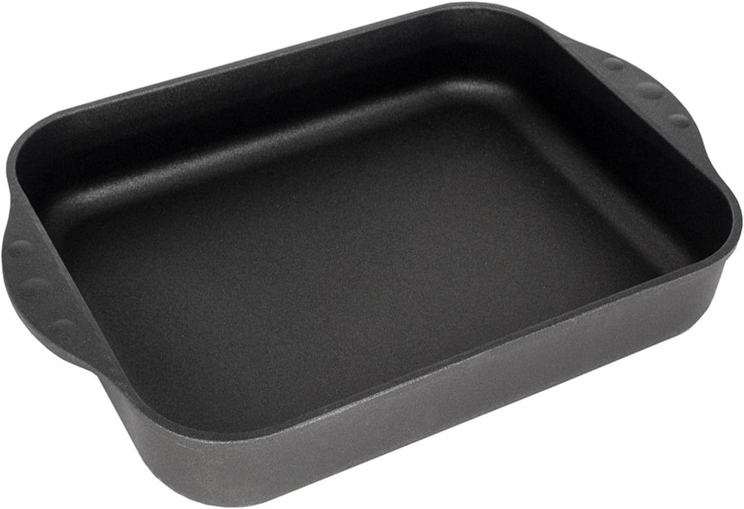 Eurolux Auflaufform Induktion 32 x 25 cm - Kleiner rechteckiger Aluguss Bräter mit Beschichtung