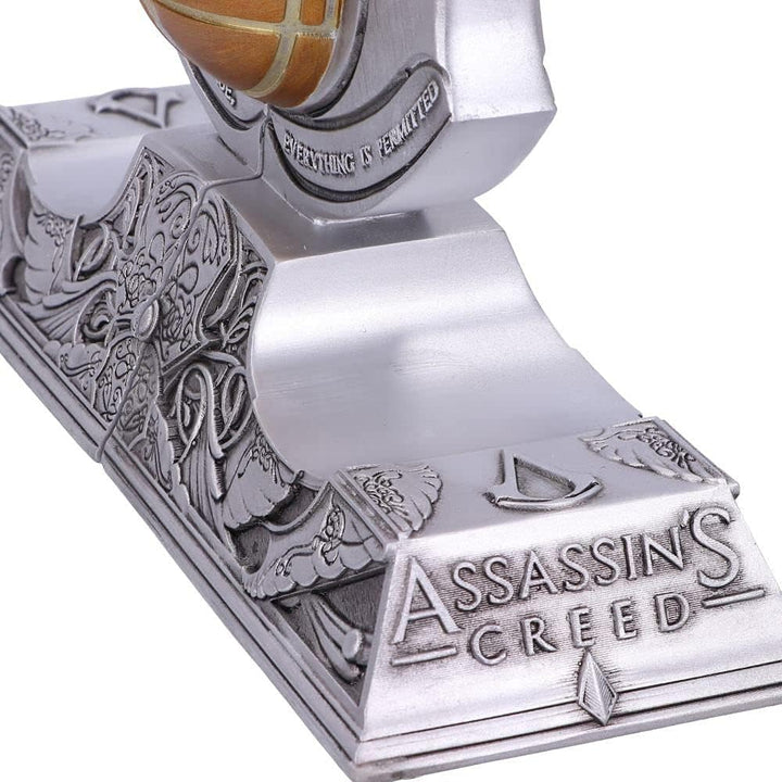 Nemesis Now Assassin's Creed Buchstützen, Apfel von Eden, Kunstharz, silberfarben, 18,5 cm B5349S0