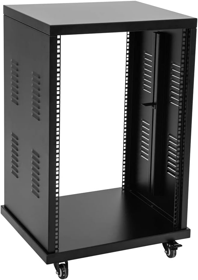 ROADINGER Stahl-Rack SR-19, 18HE | Pulverbeschichtetes Stahl-Rack, ideal für Festinstallationen