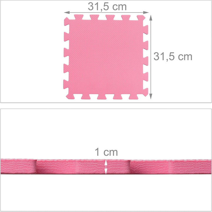 Relaxdays Puzzlematte 36-teilig, EVA Schaumstoff, schadstofffrei, 1,4 m², Spielmatte mit Rand, Kinde