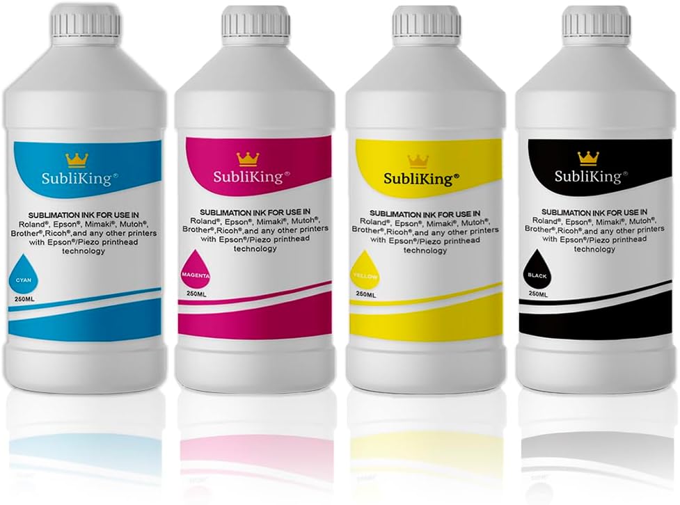 4X 250ml SubliKing® Sublimationstinte (CMYK-Set) für