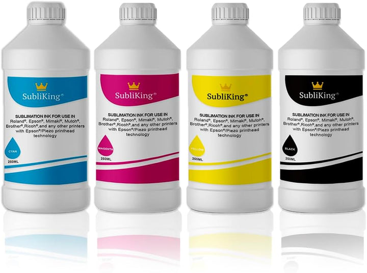 4X 250ml SubliKing® Sublimationstinte (CMYK-Set) für