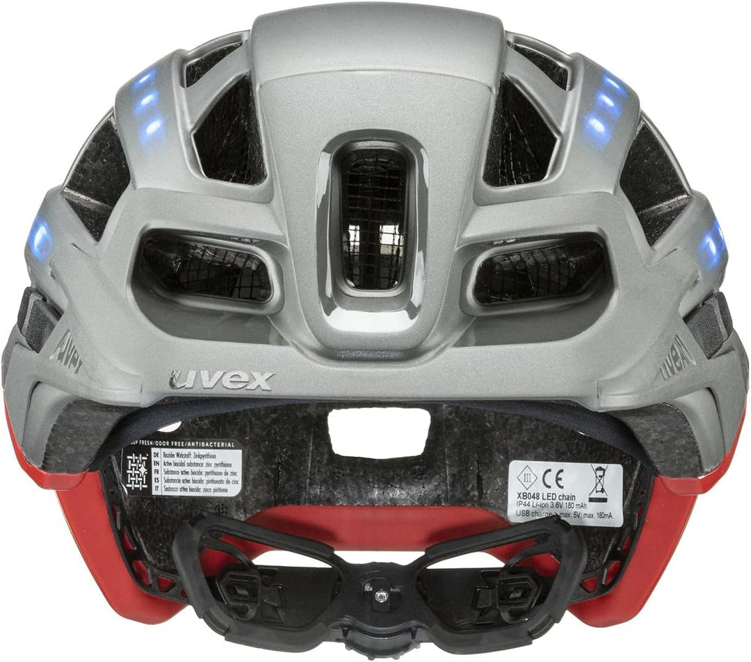 Uvex Finale Light 2.0 MTB Fahrrad Helm matt grau/rot 2022 56-61 cm, 56-61 cm