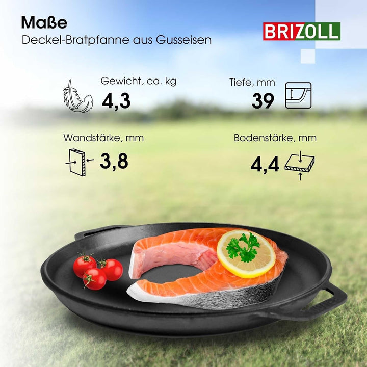 12L Gusseisen Schwenktopf Kazan Asia Kasan mit Deckel-Bratpfanne aus Gusseisen Grillwok Wokpfanne Gr