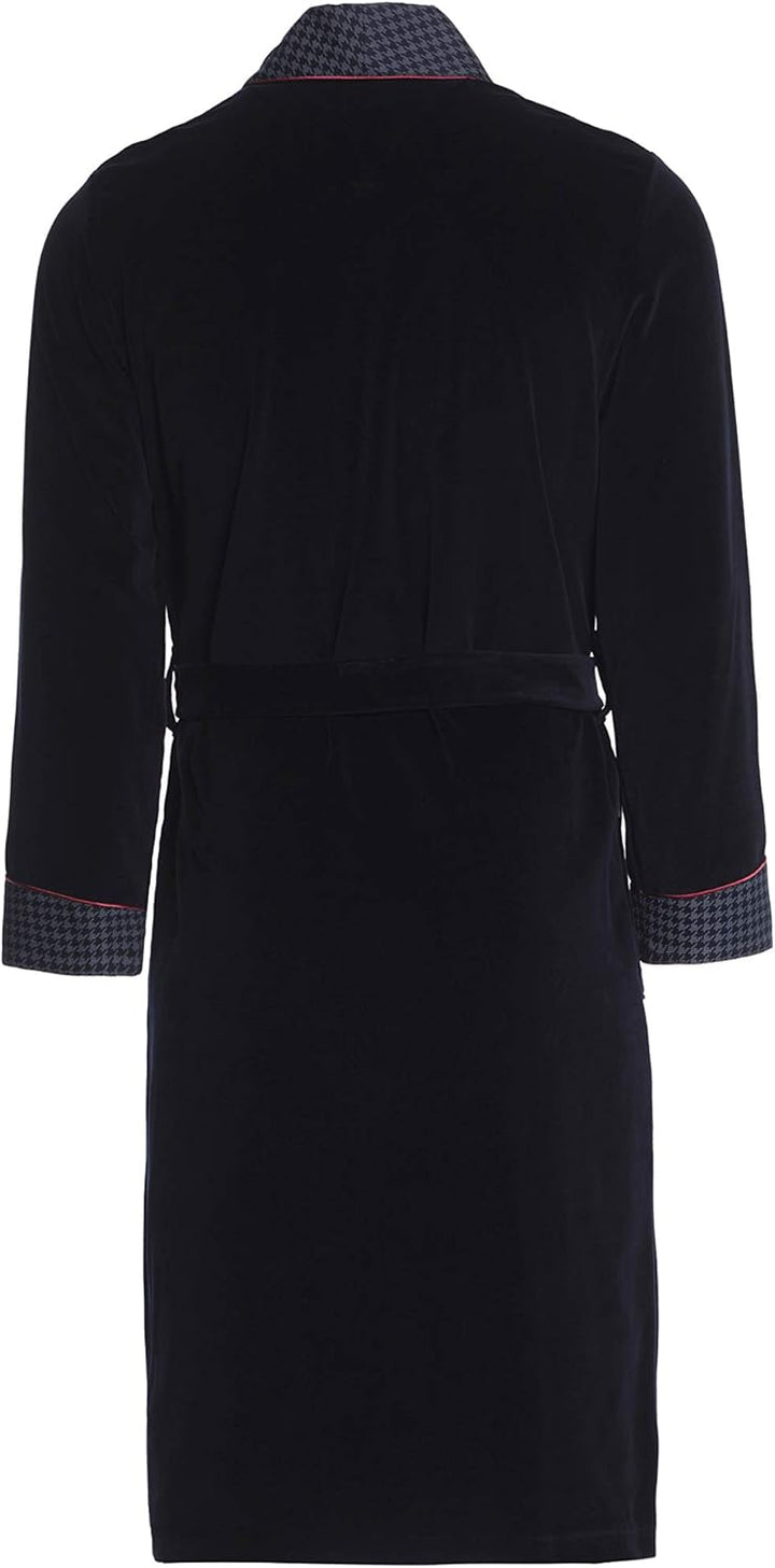 Revise Vasco RE-104 Herren Bademantel - Morgenmantel – 80% Baumwolle Ganzjahres-Bademantel M Dunkelb