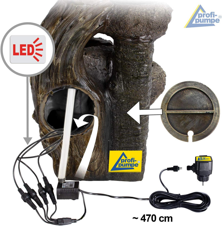 Gartenbrunnen Brunnen Zierbrunnen Zimmerbrunnen Brunnen mit LED-Licht 230V Wasserfall Wasserspiel fü