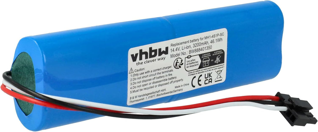 vhbw Akku kompatibel mit Proscenic M6 Pro, LDS M7 Staubsauger (3200 mAh, 14,4 V, Li-Ion)