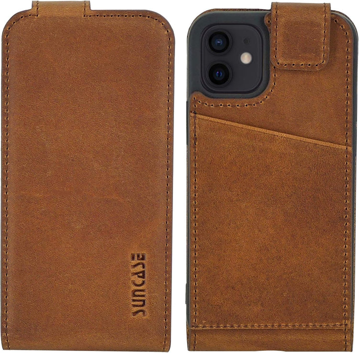 Suncase Original Flip-Style (Ultra-Slim) kompatibel mit iPhone 12 Mini (5.4") Hülle Ledertasche Tasc
