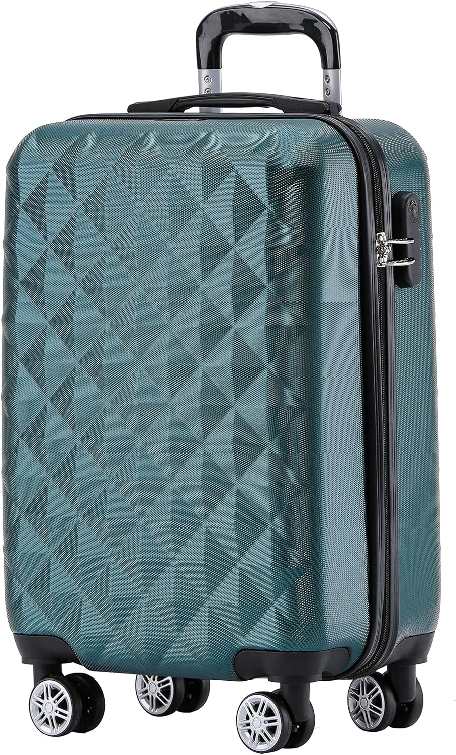 BEIBYE Zwillingsrollen 2066 Hartschale Trolley Koffer Reisekoffer Handgepäck Boardcase M (Dunkelgree